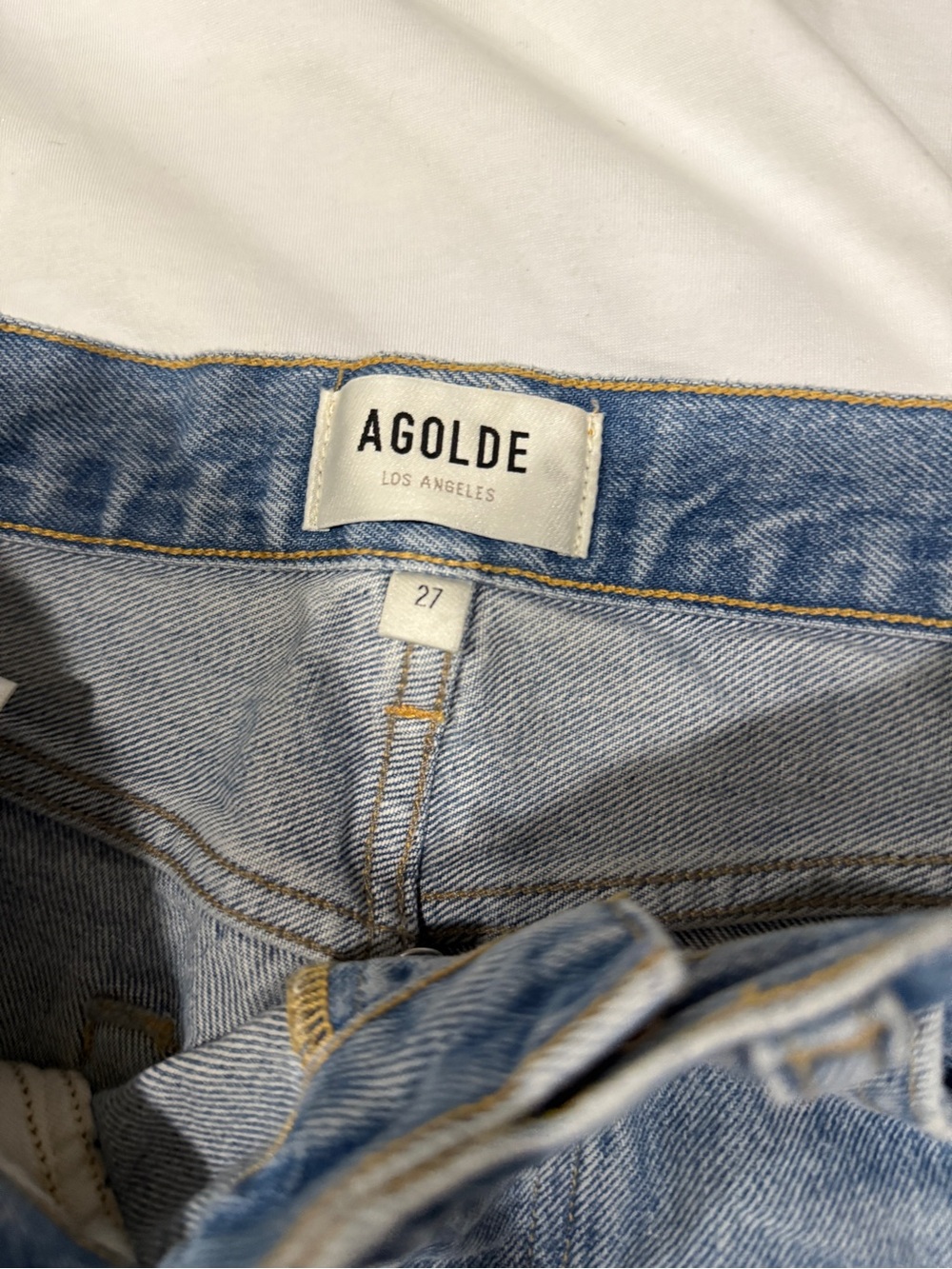 Agolde Two-Pair Parker Long Shorts in Light Blue and Dark Blue - Picture 3 of 4
